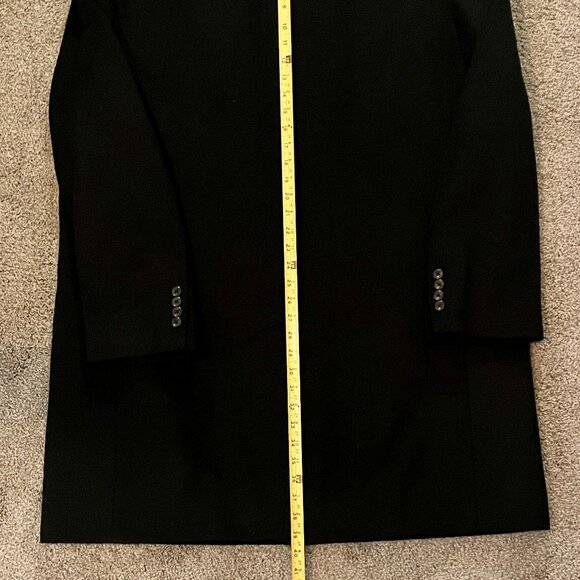Mens LONDON FOG SIGNATURE Black Wool Blend Overcoat, 48 Reg - Picture 8 of 11